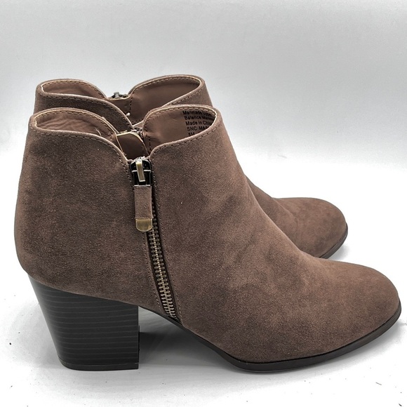 Style & Co. Masrinaa Double Zip Booties Women’s 8M Faux Suede taupe brown - Picture 2 of 10